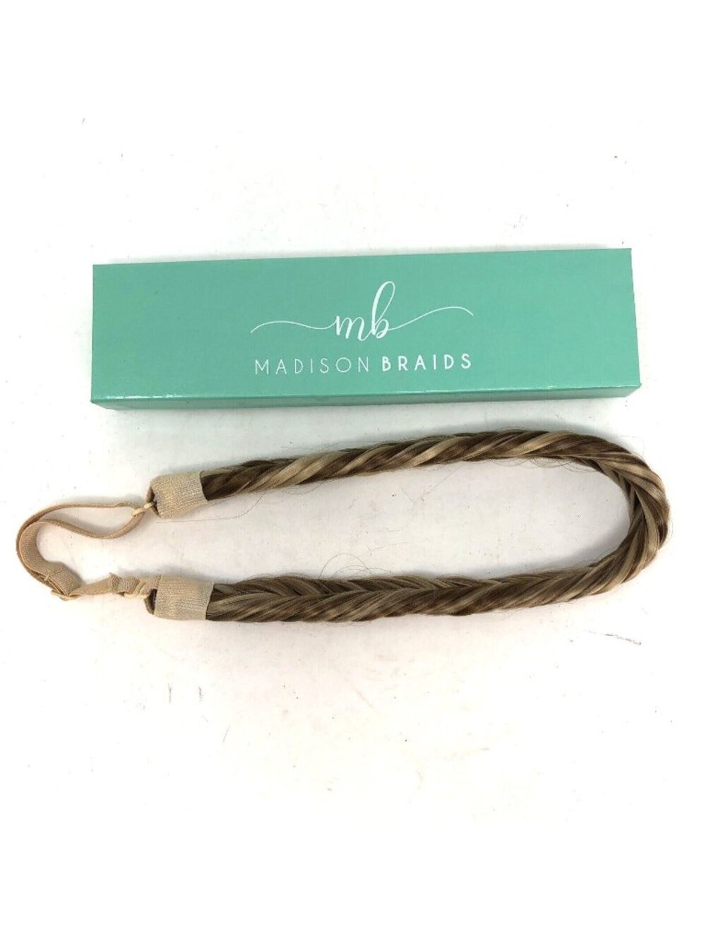 Madison Braids Braided Headband Arisa Fishtail Brunette Blond Adjustable Elastic